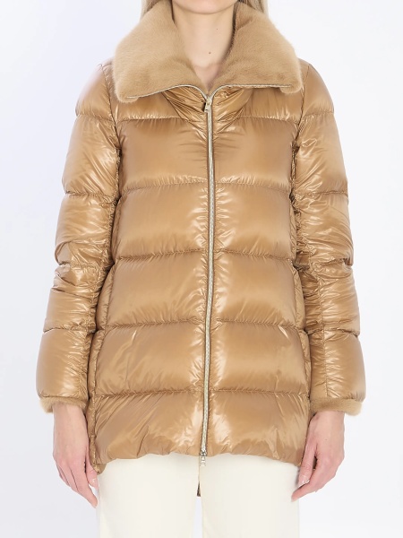 Bomber Light Puffer With Collar Fur