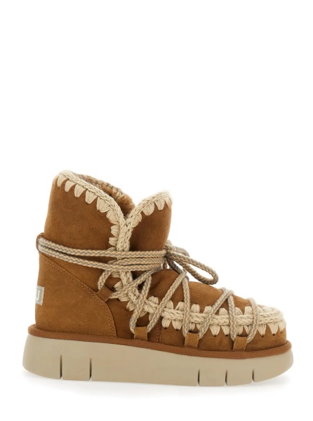 Botine Beige Ankle Boots with Lace Closure and Tassel Detail in Leather Woman