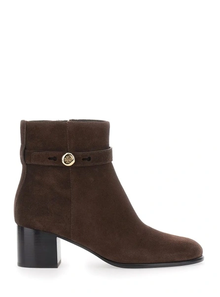 Botine Tory Burch maro din piele intoarsa
