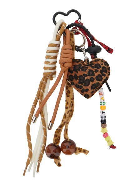 Brelocuri multicolor Keychain with logo lettering and assorted pendants in fabric woman