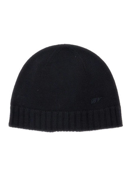 Caciula Blue Beanie with Logo lettering embroidery on the front in wool for men