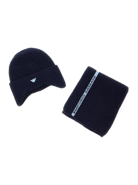 Caciula EMPORIO ARMANI KIDS albastra din lana