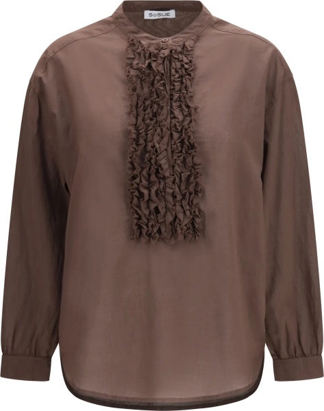 Camasa casual Brown Ruffled Shirt