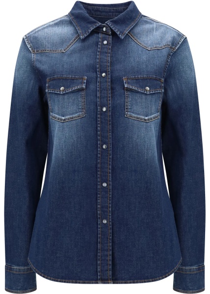 Camasa casual Lightweight denim Western long sleeve Shirt