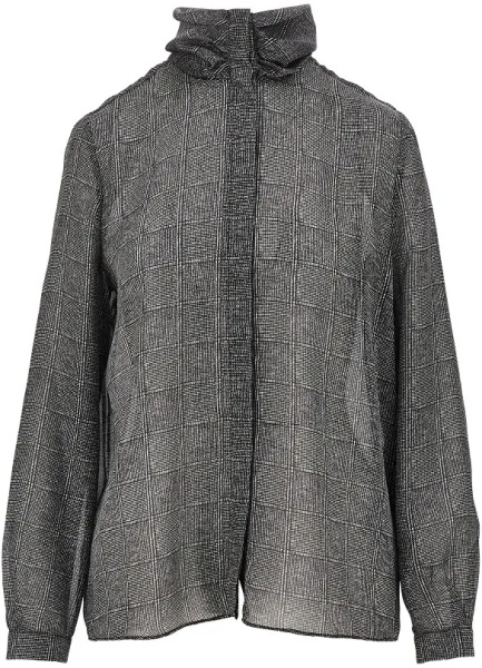 Camasa Check print satin shirt