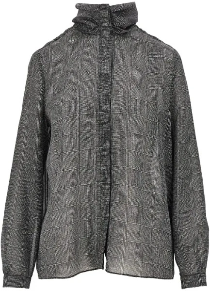 Camasa Check print satin shirt