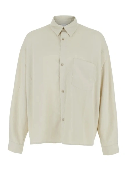 Camasa Gray 'Leo' Shirt with classic collar and Long Sleeves in Tech Fabric Men