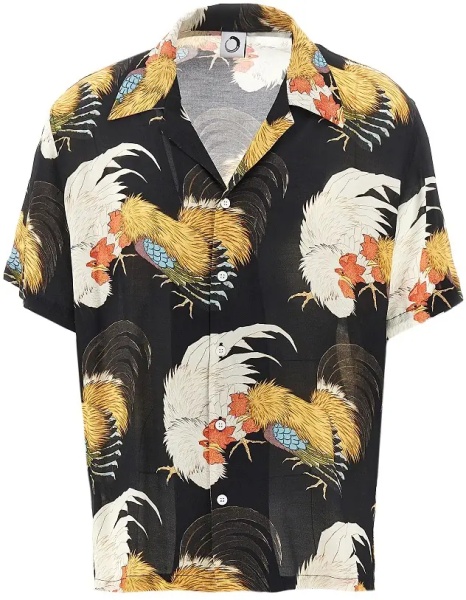 Camasa 'Roosters' silk shirt