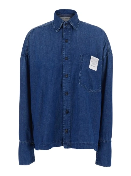 Camasi Shirt 'WOMAN SHIRT' with Classic Collar and Long Sleeves in Blue Cotton for Women