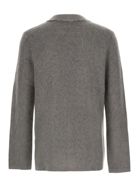Cardigan Cardigan characterized by an elegant design with gray wool and mohair for men