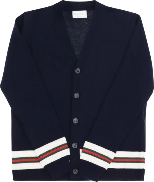 Cardigan with Web stripes