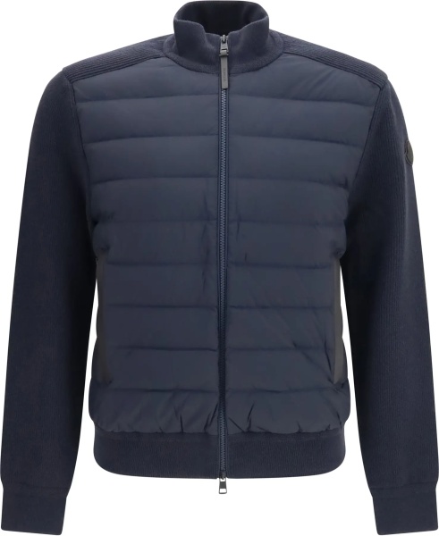 Cardigan Zip-up padded Cardigan in wool and cashmere blend