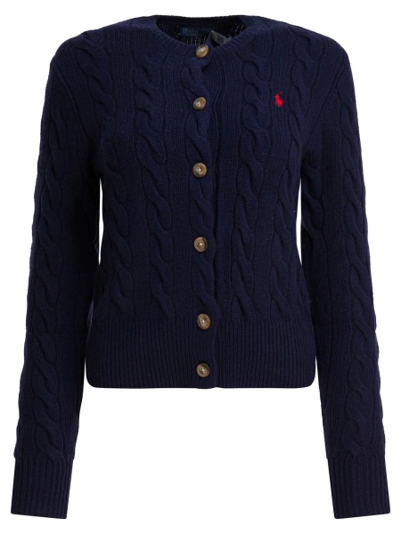 Cardigane Wool and Cashmere Cardigan with Logo