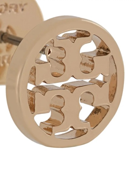 Cercei Gold Color Brass Logo Earring for Women