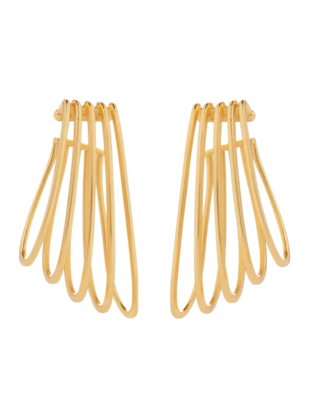 Cercei gold-colored Earrings with five-ring design in metal women