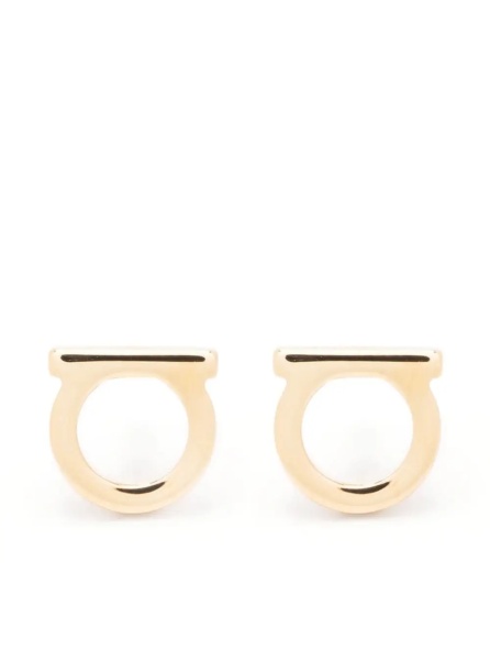 Cercei Gold Colored Gancini Earrings in Brass for Women