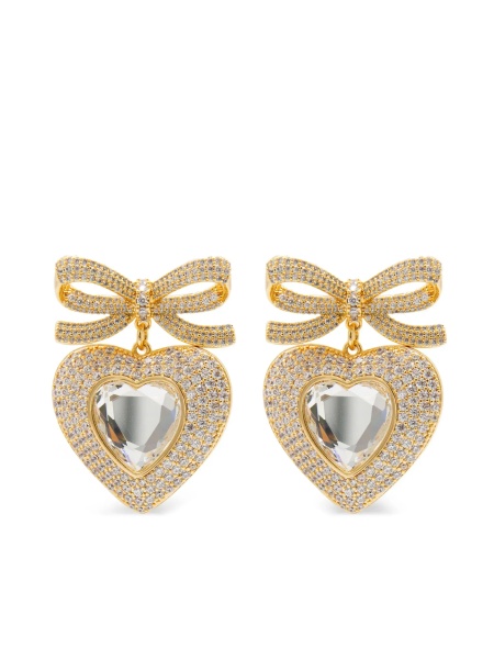 Cercei Heart-shaped earrings with embellished bow