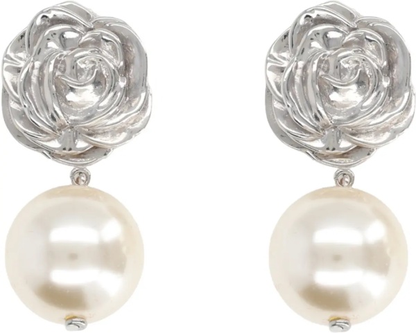 Cercei Orecchini Con Rosa E Perla