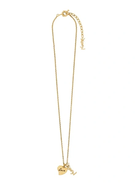 Coliere Gold-tone necklace with adjustable ring clasp and heart charm with Cassandre in brass for women
