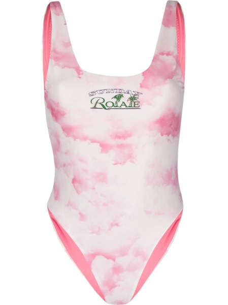Costum de baie intreg ROTATE Birger Christensen roz din spandex/elastan si poliamida