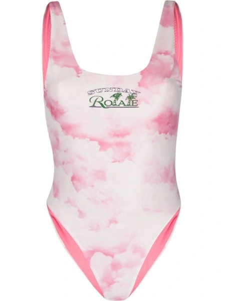 Costum de baie intreg ROTATE Birger Christensen roz din spandex/elastan si poliamida