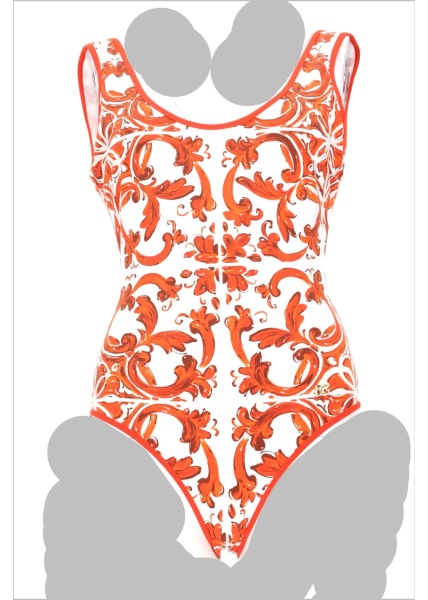 Costume Costume Intero Stampa Maiolica