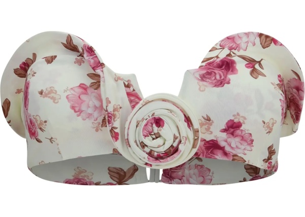 Costume Sculptural floral-print bandeau Swim Top