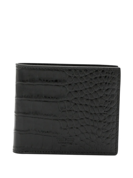 Crocodile print leather wallet