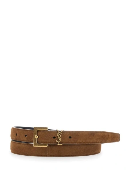 Curea Brown Belt with Cassandre buckle closure in Suede for Women