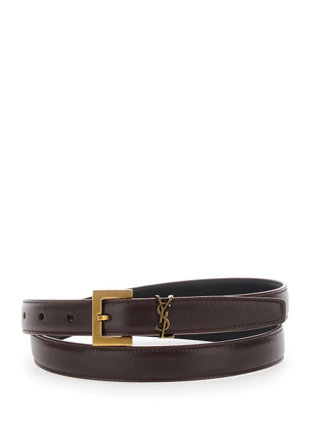 Curea Brown Belt with Cassandre Loop in Leather Woman