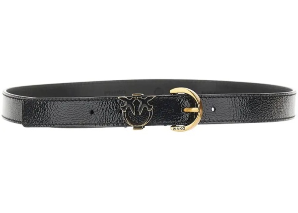 Curea Grained leather 'Love Birds' belt
