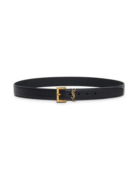 Curea Saint Laurent neagra din piele