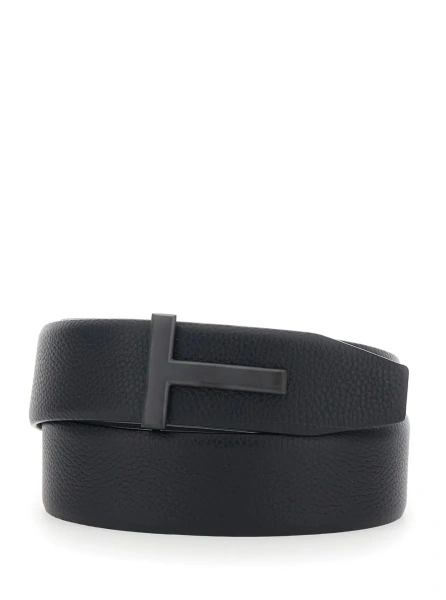 Curea Tom Ford neagra din piele 'Icon T'