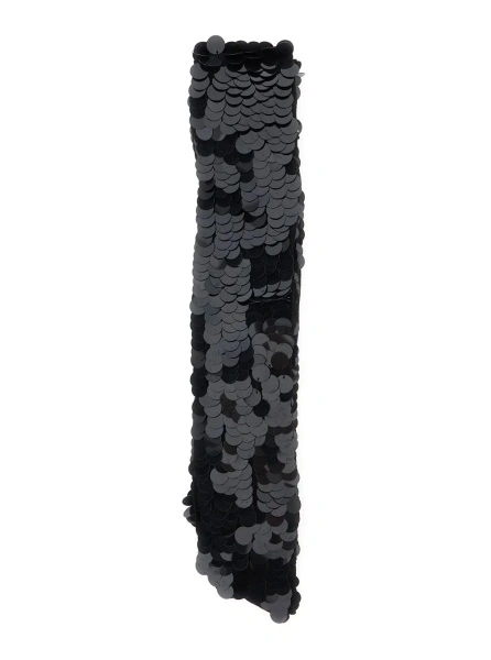 Esarfa P.A.R.O.S.H. Black Scarf with all-over sequins in Tech Fabric for women