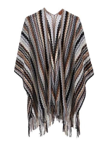 Esarfa Scarf in wool and viscose with Missoni motif and brown unisex