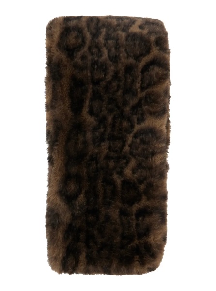 Esarfa Scarf 'Kai' with Leopard Motif in Ecoleather Brown Woman