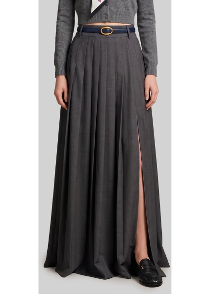 Fusta Anthracite Maxi Pleated Skirt
