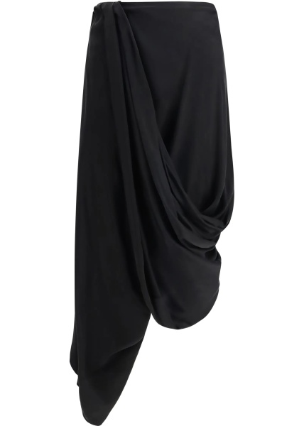 Fusta Asymmetric Midi Skirt in cupro