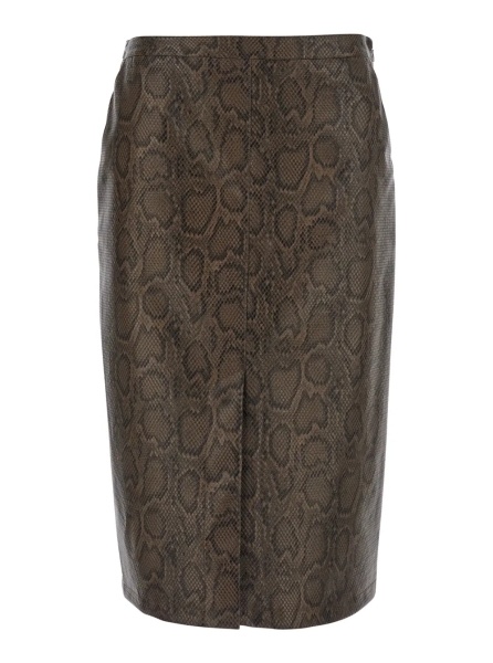Fusta brown Skirt with snake print in Tech Fabric for women