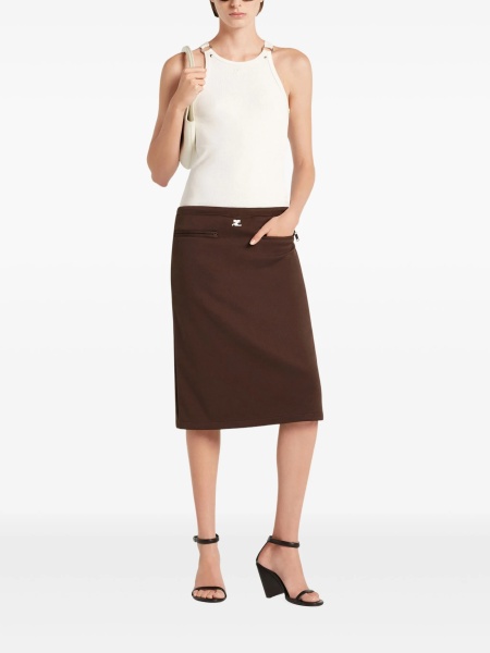 Fusta COURRÈGES maro din polyester