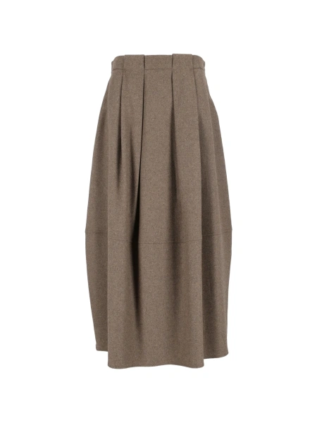 Fusta cu pliuri ANTONELLI FIRENZE maro din polyester si acrilic