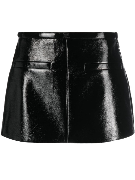 Fusta drepte COURRÈGES neagra din spandex/elastan si bumbac
