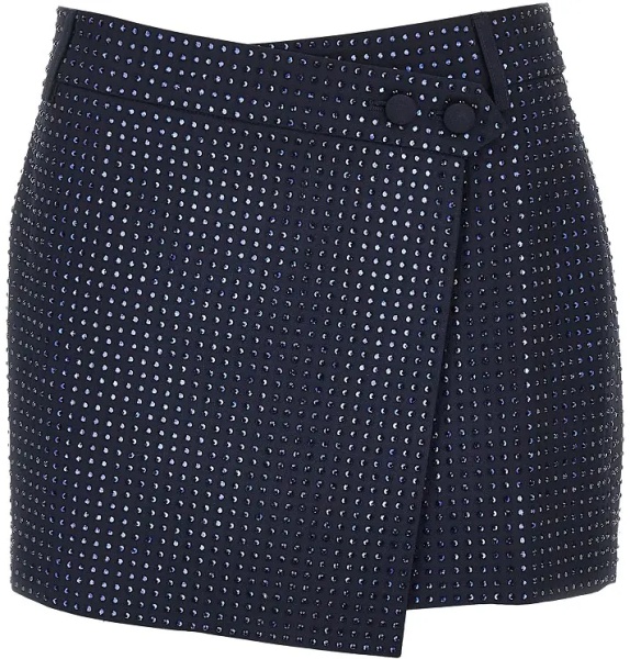 Fusta Gabardine mini skirt with rhinestones