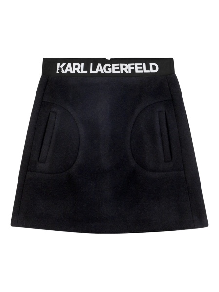 Fusta Karl Lagerfeld neagra din lana si polyester