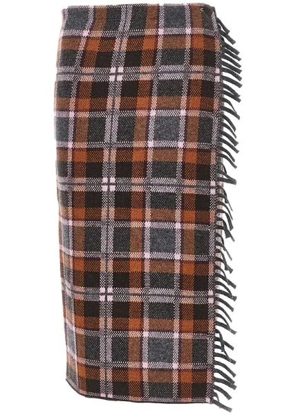 Fusta Plaid wrap midi skirt