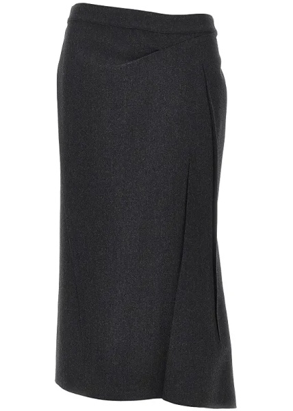 Fusta Pressed flannel midi skirt