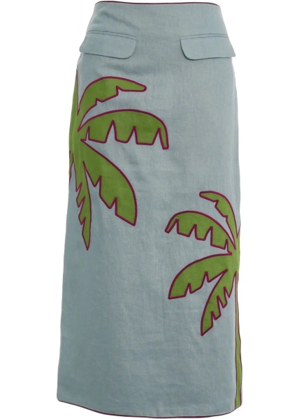 Fuste Linen skirt with embroidery