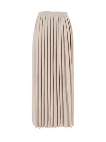 Fuste PLATINUM PLEATED KNIT MIDI SKIRT