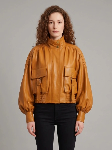 Geaca biker Valiant Leather Biker Jacket