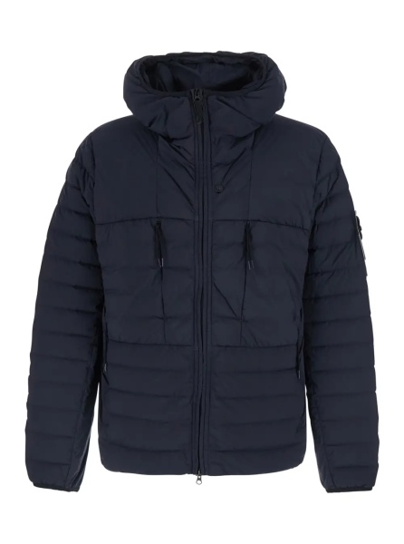 Geaca de Iarna Down jacket with high collar and long sleeves in Tech Fabric Blue Men